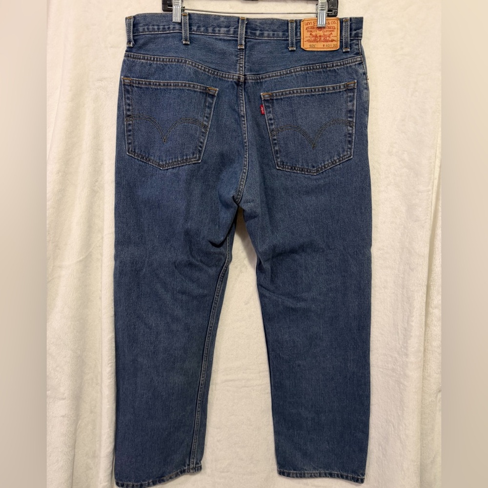 Vintage Y2K Levis 505 Jeans Regular Fit Mens Fits 36 x 30 Blue Heavy Denim 2000s - Picture 5 of 11